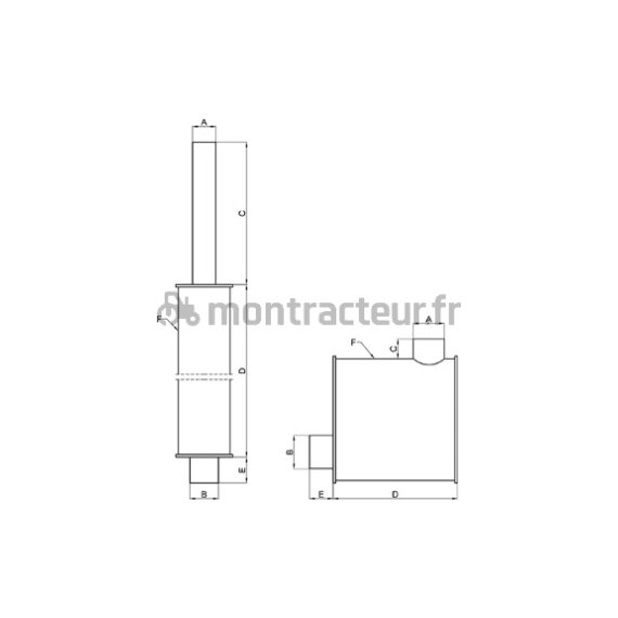 SILENCIEUX D'ÉCHAPPEMENT Ø INTÉRIEUR 60 - L. 820 MM