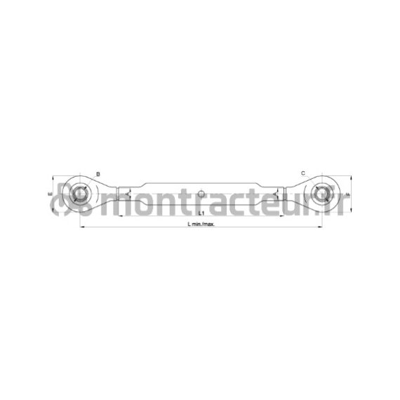 BARRE DE POUSSÉE CATÉGORIE 1/1 - M 27 X 3 - L 460/680 MM