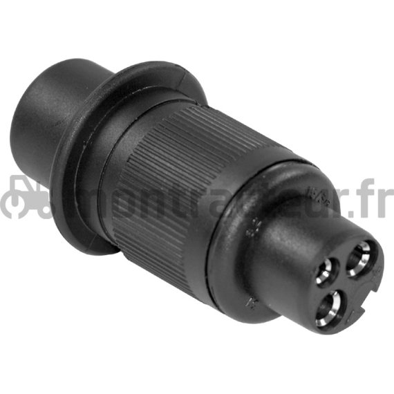 FICHE PLASTIQUE 3 PÔLES FEMELLE 12/24 V