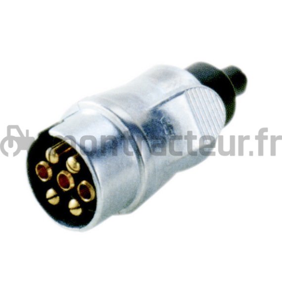 FICHE ALUMINIUM 7 PÔLES RACCORDS A VIS - 12V. (BLISTER 1 PIÈCE)