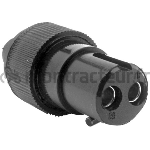 FICHE PLASTIQUE 2 PÔLES FEMELLE - 12/24V. (BLISTER 1 PIÈCE)