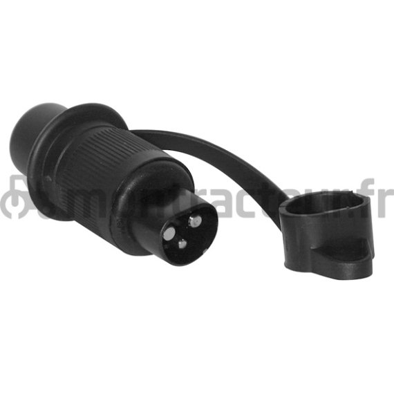 FICHE PLASTIQUE 3 PÔLES MÂLES - 12/24V.