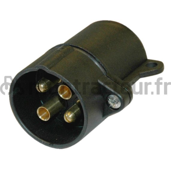 FICHE PLASTIQUE 4 PÔLES RACCORDS A VIS - 24V. (BLISTER 1 PIÈCE)