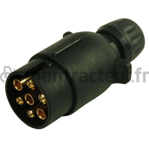 FICHE PLASTIQUE 7 PÔLES RACCORDS A VIS - 12V.