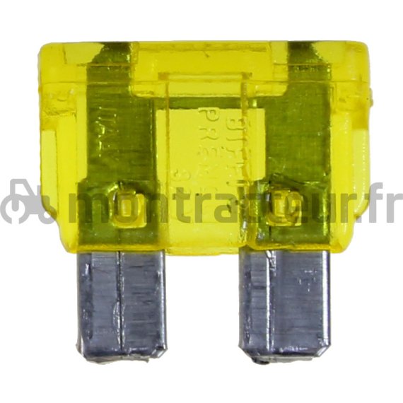 FUSIBLE STANDARD FICHES PLATES 20A - JAUNE (BLISTER 6 PIÈCES)