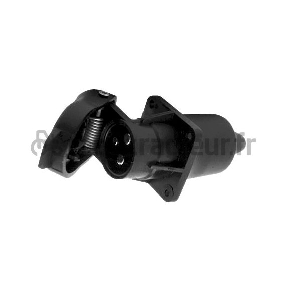 PRISE PLASTIQUE 3 PÔLES - MÂLE 12/24 V