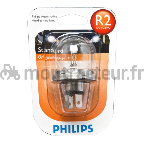 AMPOULE 12V - 45/40W - P45T - R2 - (BLISTER 2 PIÈCES)