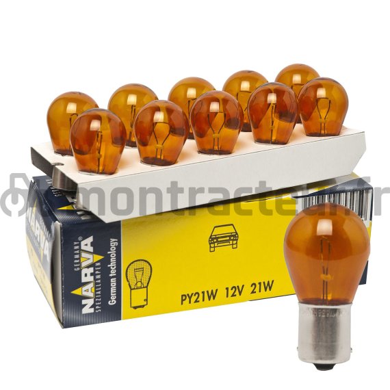 AMPOULE 12V - 21W - BAU5S - PY21W - ORANGE
