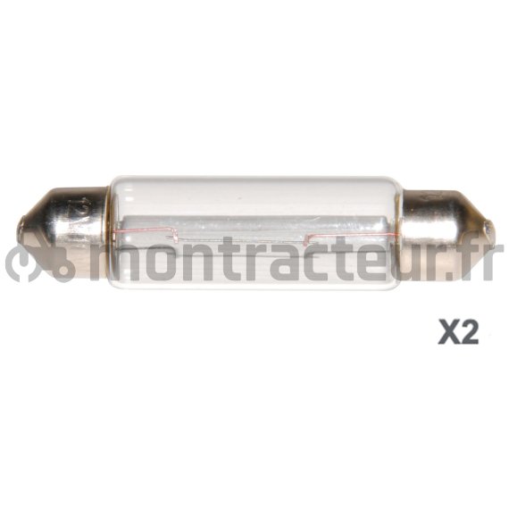 AMPOULE 12V -10W - SV8 - C5W - (BLISTER 2 PIÈCES)