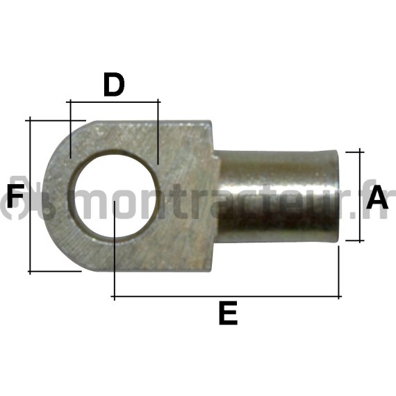 EXTRÉMITÉ DE VÉRIN MÉTALLIQUE M6 X Ø 8 MM - L. 22 MM (BLISTER 1 PIÈCE)