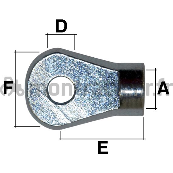 EXTRÉMITÉ DE VÉRIN MÉTALLIQUE L 21 MM - M6 X Ø 8 (BLISTER 1 PIÈCE)