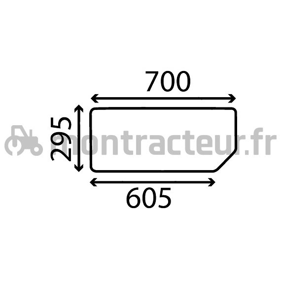 VITRE ARRIÈRE INFÉRIEURE - PLATE - TEINTÉE