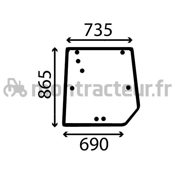 VITRE ARRIÈRE PLATE - TEINTÉE - ESSUIE-GLACE COTE GAUCHE