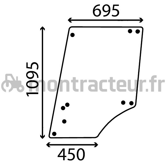 VITRE DE PORTE SUPÉRIEURE - PLATE - CLAIRE