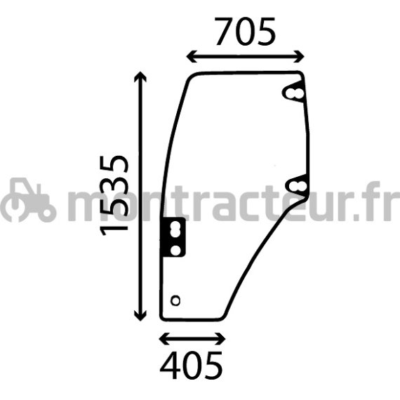 VITRE DE PORTE GAUCHE - BOMBÉE - TEINTÉE