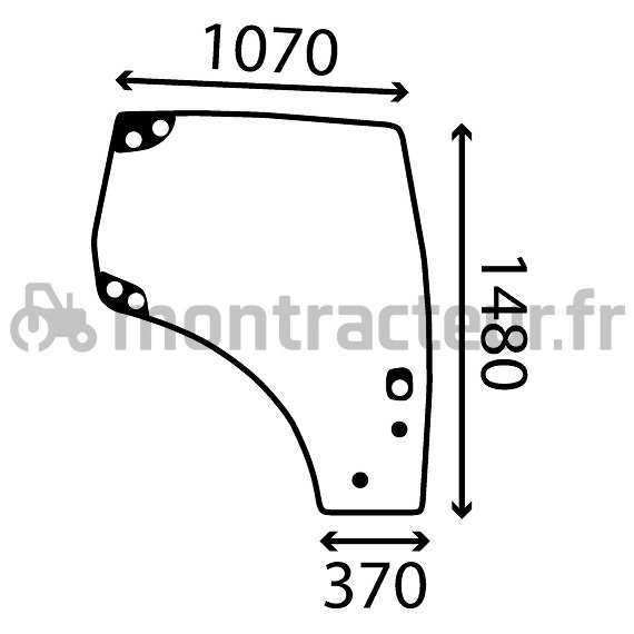 VITRE DE PORTE DROITE - BOMBÉE - TEINTÉE