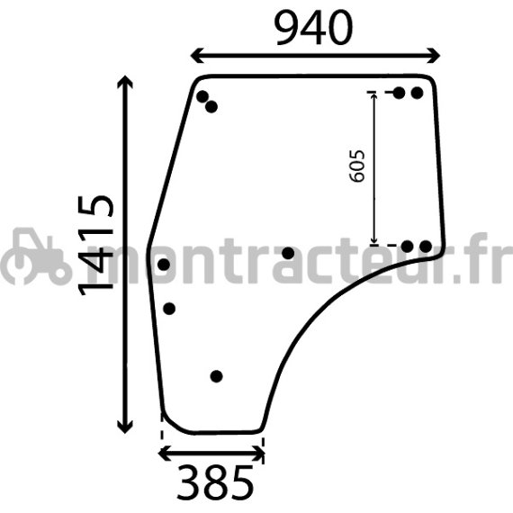 VITRE DE PORTE PLATE - TEINTÉE