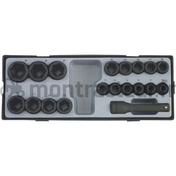 JEU DE DOUILLES A CHOCS 1/2'' 10-32 MM (BLISTER 19 PIÈCES)