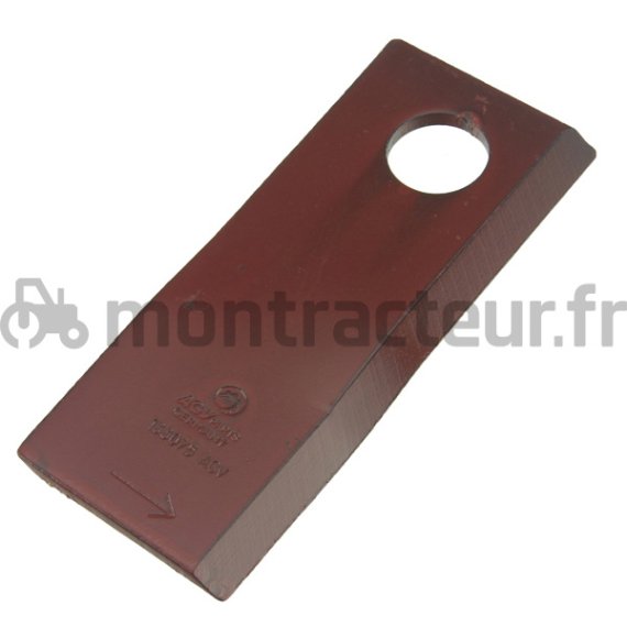 COUTEAU DE FAUCHEUSE GAUCHE 118 X 48 X 4 MM - Ø 19 MM (BLISTER 1 PIÈCE)