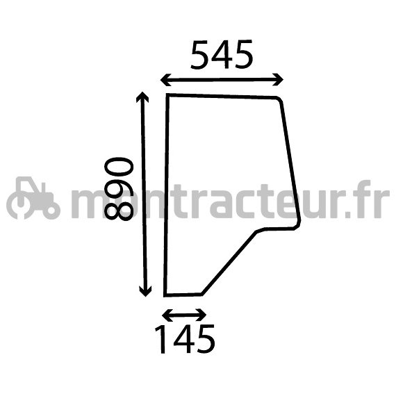 VITRE DE PORTE SUPÉRIEURE - ARRIÈRE - FIXE - PLATE - TEINTÉE