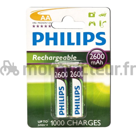PILES RECHARGEABLES 24/AA - 2600 MAH (BLISTER 2 PIÈCES)