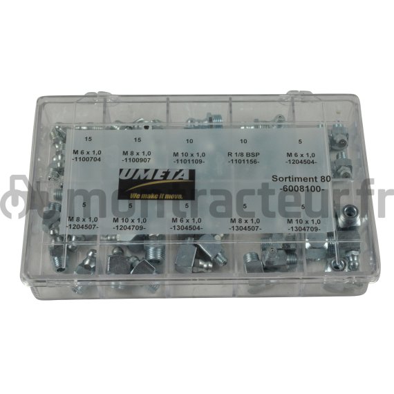 ASSORTIMENT DE GRAISSEURS H1 - H2 - H3 (BLISTER 80 PIÈCES)