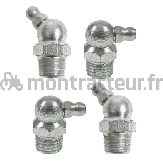 GRAISSEURS M6X100 - COURBE 45-90 - (BLISTER 4 PIÈCES)