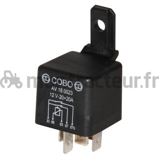 MINI RELAIS 12V / 20 + 20 A - (BLISTER 1 PIÈCE)