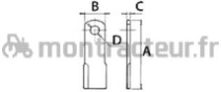 LAME DE GYROBROYEUR CONTRECOUDEE HOWARD 320 X 80 X 10 MM PERCAGE 32 MM