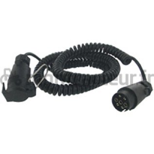 RALLONGE SPIRALE 7 PÔLES 5 M - MÂLE/FEMELLE - 7 X 0.50 MM²