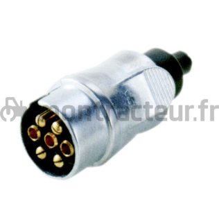 FICHE ALUMINIUM 7 PÔLES RACCORDS A VIS - 12V. (BLISTER 1 PIÈCE)