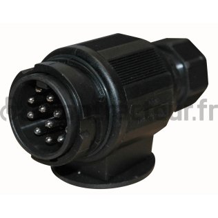 FICHE PLASTIQUE 13 PÔLES 12V/20A (BLISTER 1 PIÈCE)