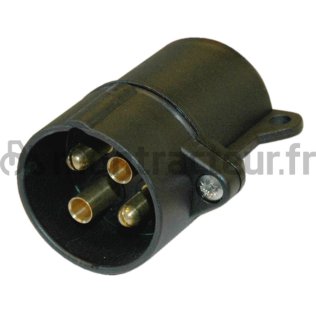FICHE PLASTIQUE 4 PÔLES RACCORDS A VIS - 24V. (BLISTER 1 PIÈCE)