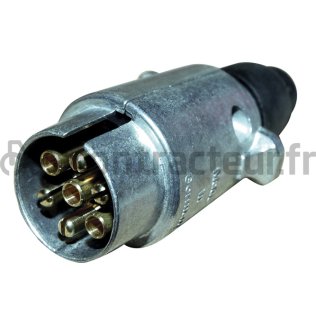 FICHE ALUMINIUM 7 PÔLES RACCORDS A VIS - 12V. (BLISTER 1 PIÈCE)
