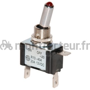 INTERRUPTEUR A LEVIER ON-OFF + LED ROUGE - (BLISTER 1 PIÈCE)