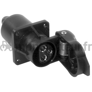 PRISE PLASTIQUE 3 PÔLES - FEMELLE - 12/24V. (BLISTER 1 PIÈCE)