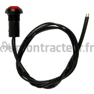 BOUTON POUSSOIR ROUGE - FIL. Ø 12 - (BLISTER 1 PIÈCE)