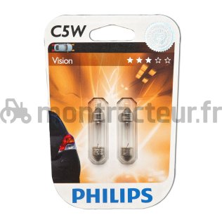 AMPOULE 12 V - 5W - SV8.5S - C5W - (BLISTER 2 PIÈCES)