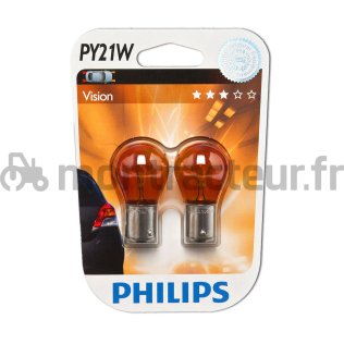 AMPOULE 12 V - 21W - BAU15S - PY21W - (BLISTER 2 PIÈCES)