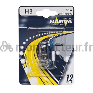 AMPOULE 12V - 55W - PK22S - H3 - (BLISTER 1 PIÈCE)