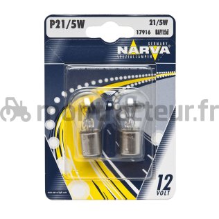 AMPOULE 12V - P21/5W - BAY15D - (BLISTER 2 PIÈCES)