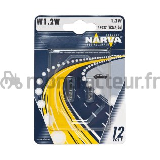 AMPOULE 12V - W1.2W - W2X4.6D - (BLISTER 2 PIÈCES)