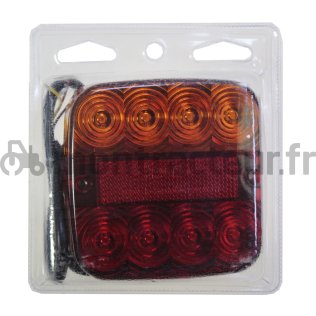 FEU ARRIÈRE LED 12V - 3 FONCTIONS - (BLISTER 1 PIÈCE)