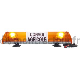 RAMPE DE SIGNALISATION SIRENA ''CONVOI AGRICOLE'' 755 MM - 2 FEUX - MAGNÉTIQUE - 12V - 21W