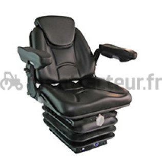 SIÈGE SUSPENSION MÉCANIQUE PVC AVEC ACCOUDOIRS + APPUI-TÊTE