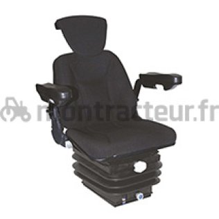 SIÈGE SUSPENSION MÉCANIQUE TISSU AVEC ACCOUDOIRS + APPUI-TÊTE
