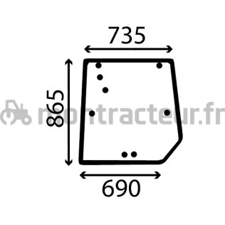 VITRE ARRIÈRE PLATE - TEINTÉE - ESSUIE-GLACE COTE GAUCHE