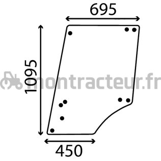 VITRE DE PORTE SUPÉRIEURE - PLATE - CLAIRE