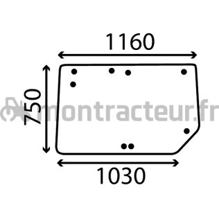 VITRE ARRIÈRE AVEC SUPPORT D'ADAPTATION - PLATE - CLAIRE