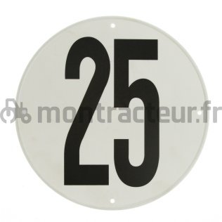 PLAQUE SIGNALÉTIQUE 25 KM/H - Ø 200 MM - PLASTIQUE